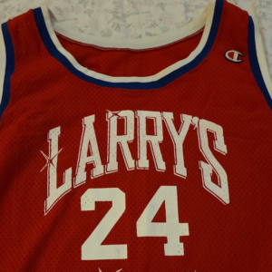 Champion Rik Smits game worn used jersey + game program signed by Jordan Bird